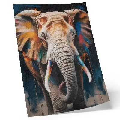 Affiche décorative silhouette d'éléphant aux accents modernes et surréalistes