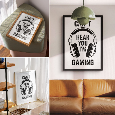 Affiche décorative Casque audio avec le slogan « contraste fort style moderne »