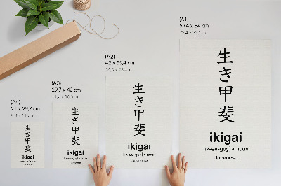 Impression sur toile Élégance et sagesse des caractères japonais noirs et blancs