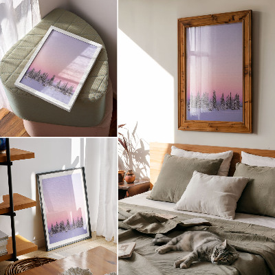 Affiche décorative Arbres d'hiver, ciel pastel mélancolique, paix