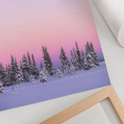 Affiche décorative Arbres d'hiver, ciel pastel mélancolique, paix