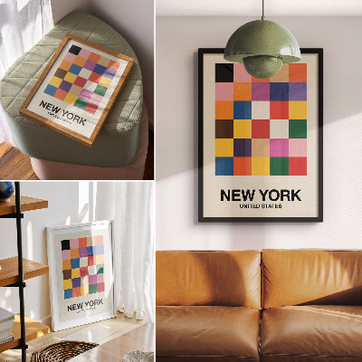 Affiche décorative Environnement créatif de carrés colorés