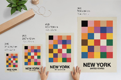Affiche décorative Environnement créatif de carrés colorés