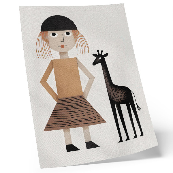 Décoration murale Figure géométrique avec une girafe, simplicité et style