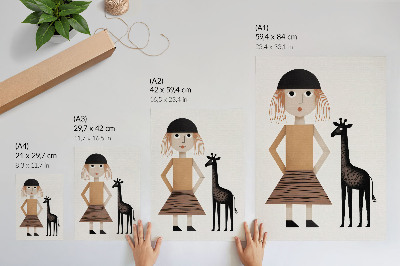 Décoration murale Figure géométrique avec une girafe, simplicité et style