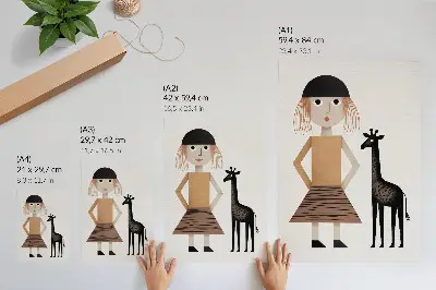 Décoration murale figure géométrique représentant une girafe au style simple et épuré