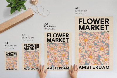 Affiche décorative Style rétro avec des couleurs vives et un motif floral