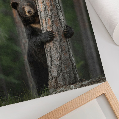 Impression sur toile Ours dans la forêt, composition réaliste