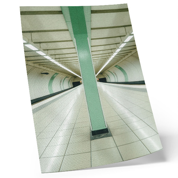 Affiche décorative structure verte du tunnel spatial symétrique