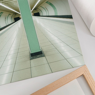 Affiche décorative structure verte du tunnel spatial symétrique