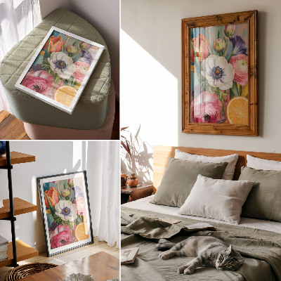 Impression sur toile Des fleurs pleines de vie et de couleur sans virgules