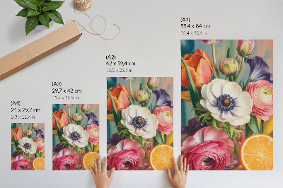 Impression sur toile Des fleurs pleines de vie et de couleur sans virgules