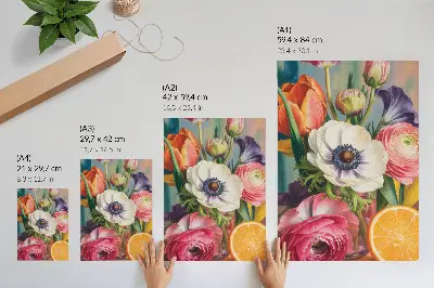 Impression sur toile des fleurs pleines de vie et de couleur