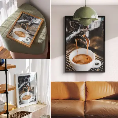 Impression sur toile boisson expressive dans une tasse blanche moderne