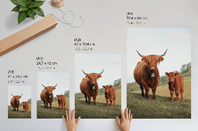 Décoration murale Vaches rustiques sur fond de verdure et d'arbres