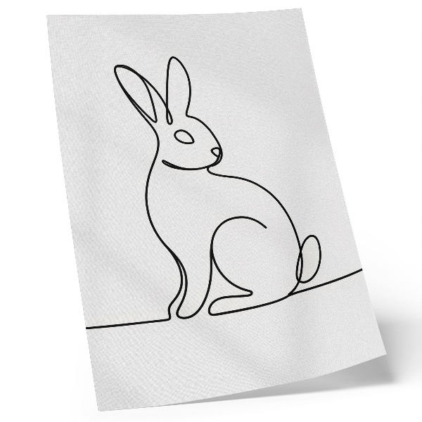 Impression sur toile Silhouette délicate d'un lapin aux traits fins