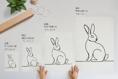 Impression sur toile Silhouette délicate d'un lapin aux traits fins