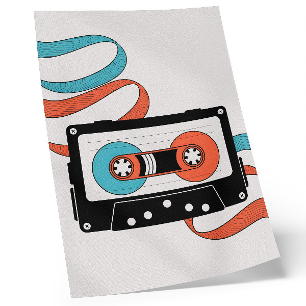 Décoration murale Cassette rétro pop art avec des motifs colorés
