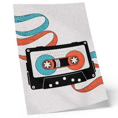 Décoration murale cassette rétro pop art à motifs colorés