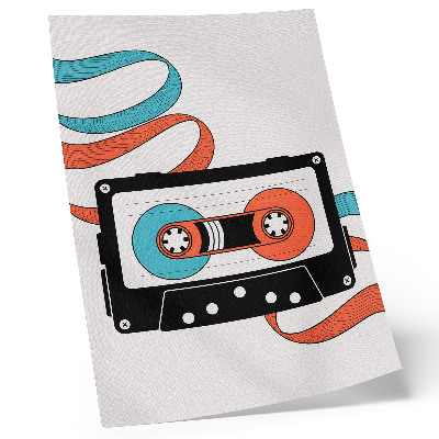 Décoration murale Cassette rétro pop art avec des motifs colorés