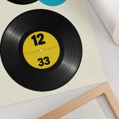 Impression sur toile Disques vinyles modernes jaune turquoise