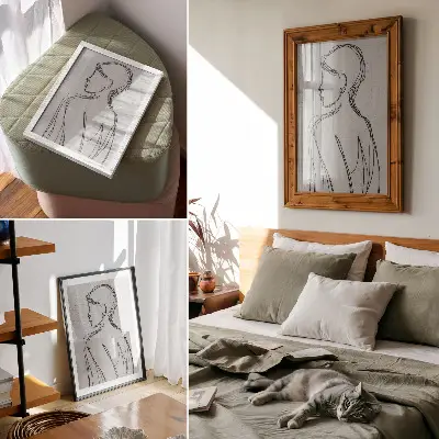 Décoration murale avec des lignes élégantes et modernes dans un ton gris apaisant