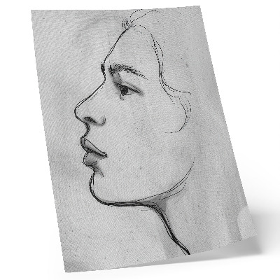Impression sur toile Croquis minimaliste moderne du contour du visage