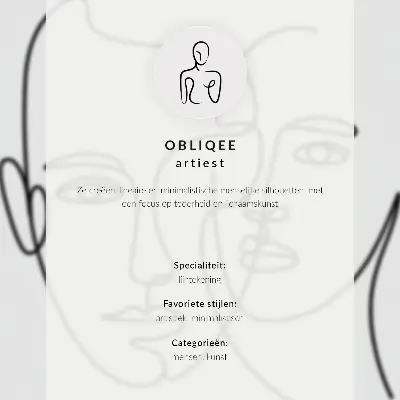 Impression sur toile croquis minimaliste moderne représentant le contour d'un visage