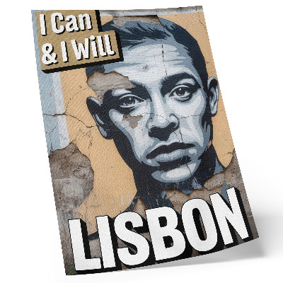 Affiche décorative Motif de style urbain avec un visage et une inscription de motivation