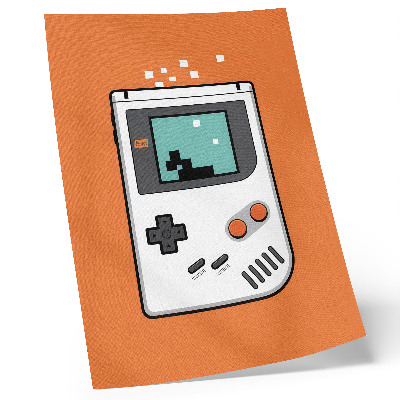 Décoration murale Écran pixelisé orange d'une console rétro