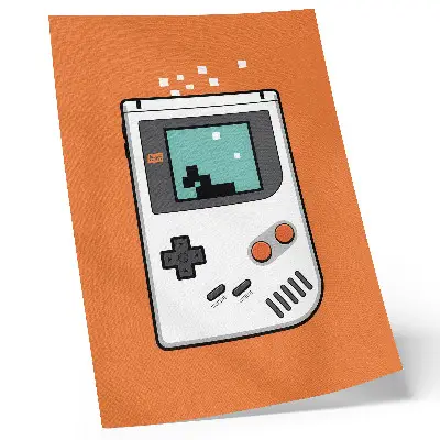 Décoration murale écran pixelisé orange de console rétro
