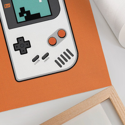 Décoration murale Écran pixelisé orange d'une console rétro