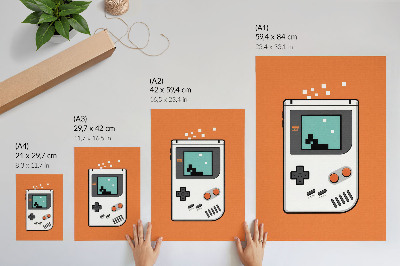 Décoration murale Écran pixelisé orange d'une console rétro