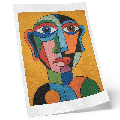 Décoration murale Portrait géométrique aux couleurs vives, style moderne
