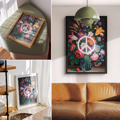 Impression sur toile Un bouquet de fleurs coloré, symbole de paix