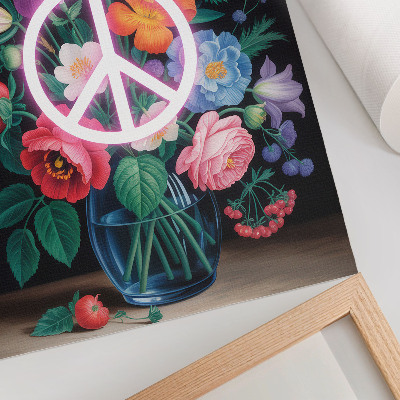 Impression sur toile Un bouquet de fleurs coloré, symbole de paix