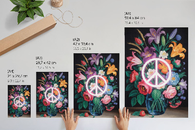 Impression sur toile Un bouquet de fleurs coloré, symbole de paix
