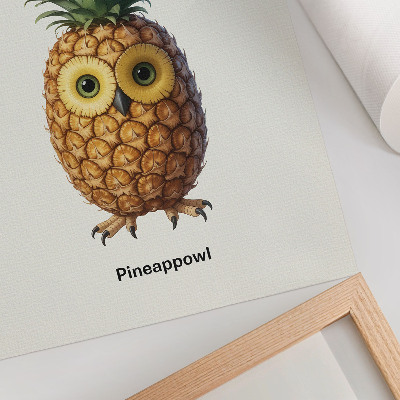 Affiche décorative Une combinaison fantaisiste d'ananas et de hibou