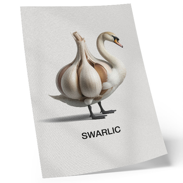 Impression sur toile cygne associé à un surréalisme à l'ail