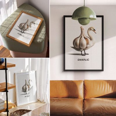 Impression sur toile cygne associé à un surréalisme à l'ail
