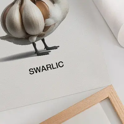 Impression sur toile représentant un cygne au style surréaliste avec une touche d'ail