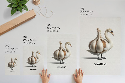 Impression sur toile cygne associé à un surréalisme à l'ail