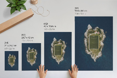 Impression sur toile Un emplacement sur une île entourée d'une mer turquoise