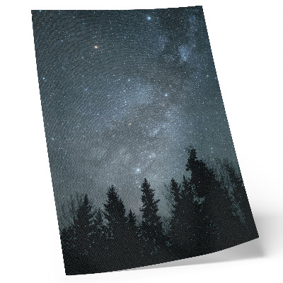 Affiche décorative Un ciel nocturne rempli d'étoiles et de silhouettes d'arbres