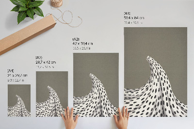 Affiche décorative Motif minimaliste à pois noirs sur fond beige