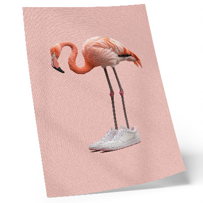 Décoration murale chaussures de sport rose flamant sur fond rose