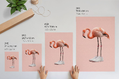 Décoration murale chaussures de sport rose flamant sur fond rose