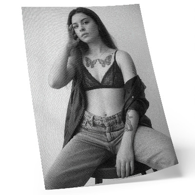 Affiche décorative Portrait monochrome, liberté et minimalisme