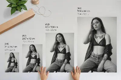Affiche décorative portrait monochrome esprit minimaliste axé sur la liberté