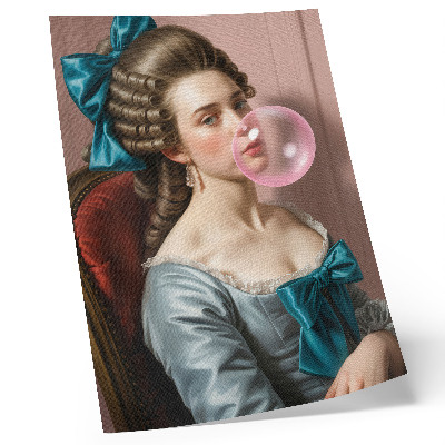 Décoration murale Portrait d'une femme mâchant du chewing-gum, style rétro